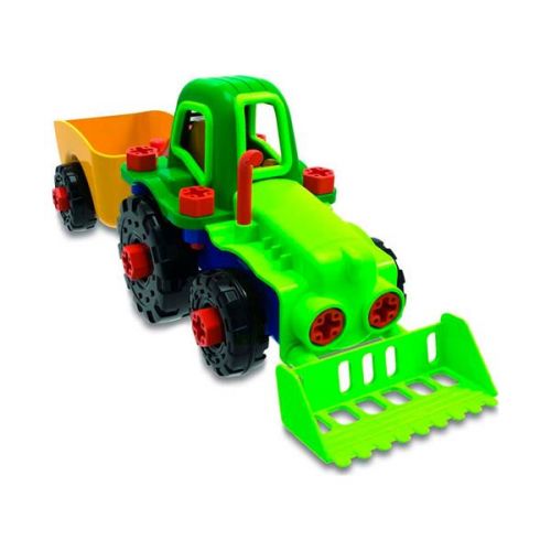 Конструктор Edu-Toys Трактор із шуруповертом 29 деталей  мініатюра фото 1