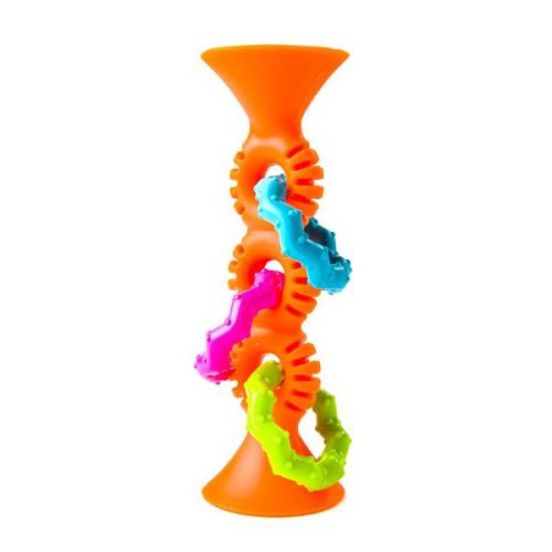 Прорізувач-брязкальце на присосках Fat Brain Toys Squigz Loops, помаранчевий  мініатюра фото 1