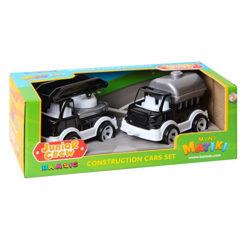 Mini Matiki коробка 2(пожежна, водовоз) Набір дитячий BAMSIC (ЧОРНО-БІЛИЙ)  мініатюра фото 1