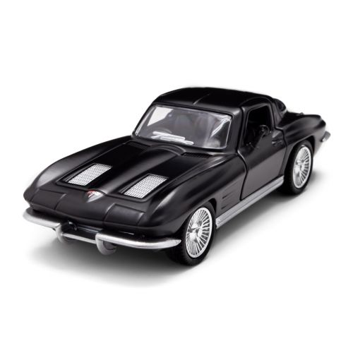 Автомодель - CHEVROLET CORVETTE SPLIT WINDOW 1963 (матовий чорний)  мініатюра фото 1