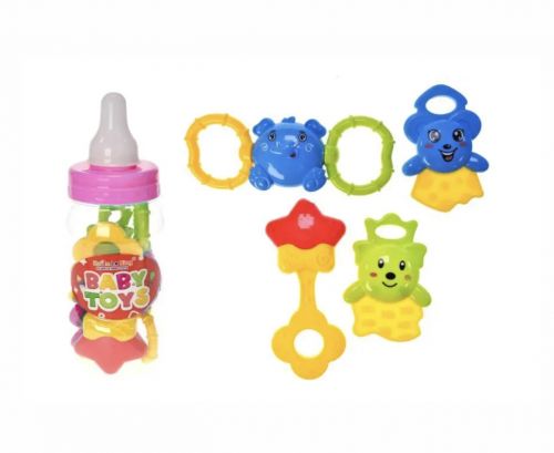 Набір брязкалець в колбі 26,5x10x10 см YG Toys (рожевий) фото