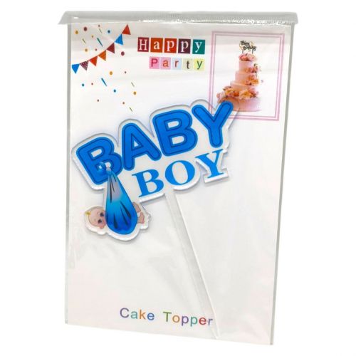 Топпер на торт "Baby girl" 14 см, голубой  мініатюра фото 1