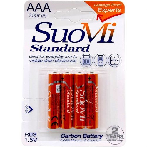 Батарейки “SuoMi” міні-пальчикові, ААА 1,5V (4 шт)  мініатюра фото 1