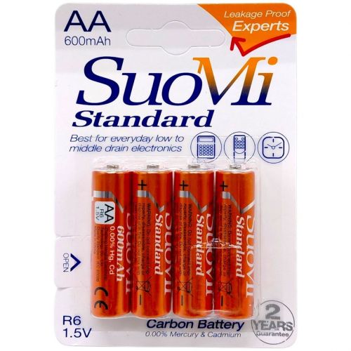 Батарейки “SuoMi” пальчикові, АА 1,5V (4 шт)  мініатюра фото 1
