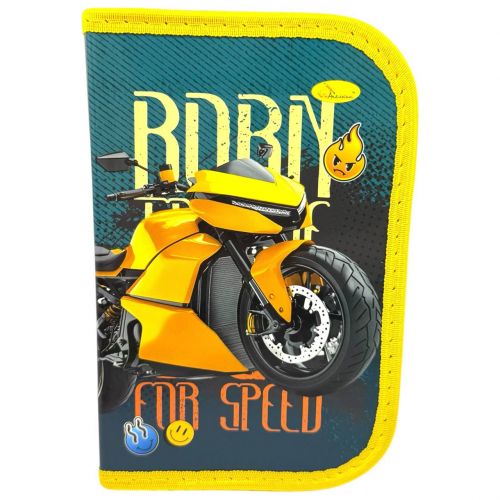 Пенал ламінований "Born to ride" на змійці 1 відділення 19*13 см  мініатюра фото 1