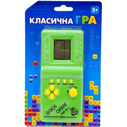Электронная игра "Тетрис" 6,5*2*14,5 см (зеленый)  мініатюра фото 1