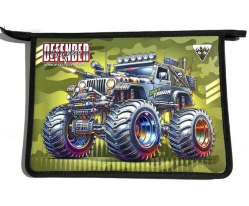 Папка на блискавці А4+, "Dirt Track" (зелена)  мініатюра фото 1