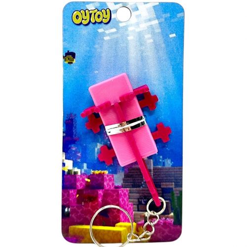Брелок (3D друк) Minecraft Axolotl/ Аксолотль Keychain, Рожевий  мініатюра фото 1