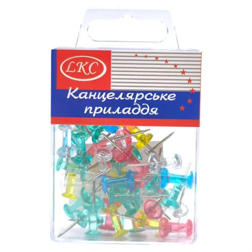 Кнопка силова прозорокольорова (45шт)(15565)  мініатюра фото 1