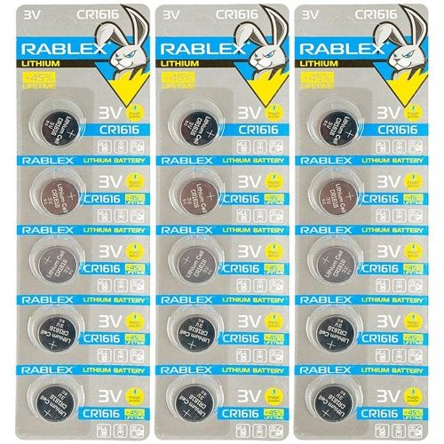 Батарейка RABLEX "таблетка" 3V CR1616 (ціна за 1 блістер - 5 штук)  мініатюра фото 1