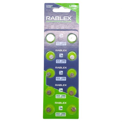 Батарейка RABLEX "таблетка" 1. 5V AG4 (LR66) ціна за 1 блістер - 10 шт  мініатюра фото 1