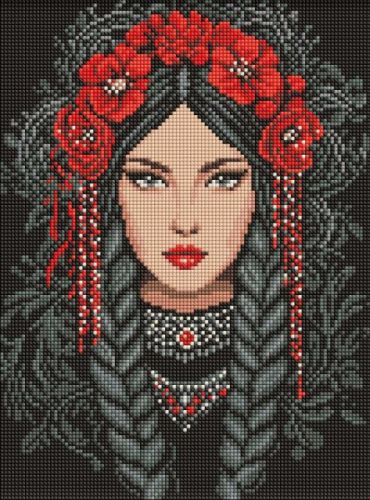 Алмазна мозаїка - Незламна українка ©art_selena_ua  мініатюра фото 1