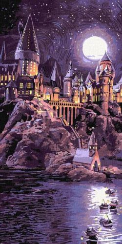 Картина за номерами - Harry Potter: Прибуття до Гоґвортсу з фарбами металік extra ©Warner Bros.  мініатюра фото 1