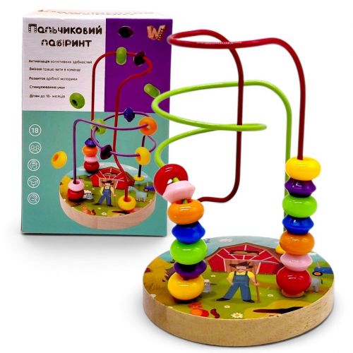 Пальчиковий лабіринт 37800 (48) "WToys", деревʼяний, в коробці  мініатюра фото 1