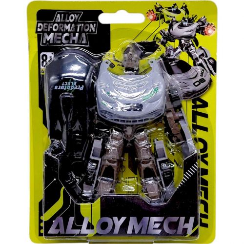 Трансформер металопластик, робот, автомобіль, рухомі елементи, на листі (СІРИЙ)  мініатюра фото 1