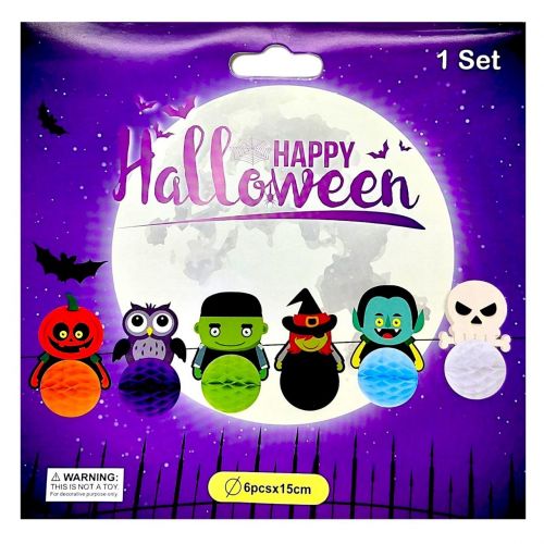 Гірлянда обʼємна з 6 персонажами на Halloween 300 см  мініатюра фото 1