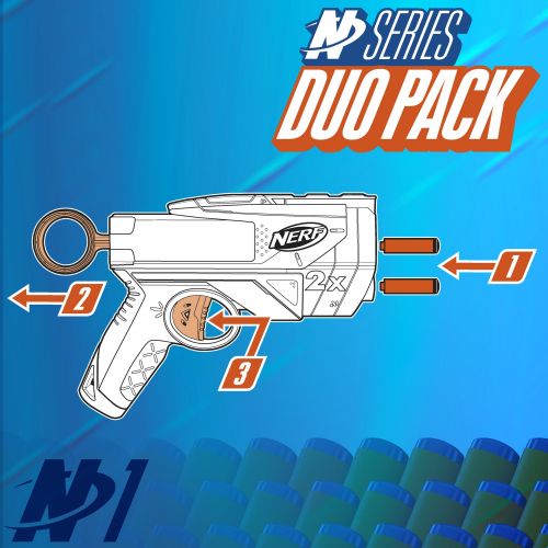 NERF Набір з 2-х іграшкових бластерів та 12 стріл серії Nerf N Series  мініатюра фото 1