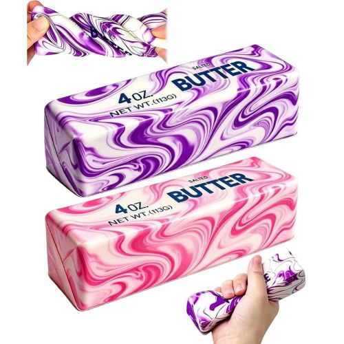 сквіш-антистрес «Мраморное масло» Butter Squishy 14 см (мікс видів)  мініатюра фото 1