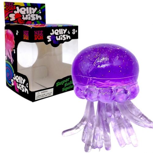 Іграшка-антистресс "Медуза" NeeDoh Jelly Squish Glow, 10 см (БУЗКОВИЙ) фото