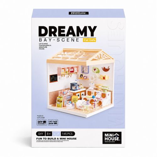 Конструктор-румбокс Mini House серії Інтер'єр – Котокафе (світло)  мініатюра фото 1