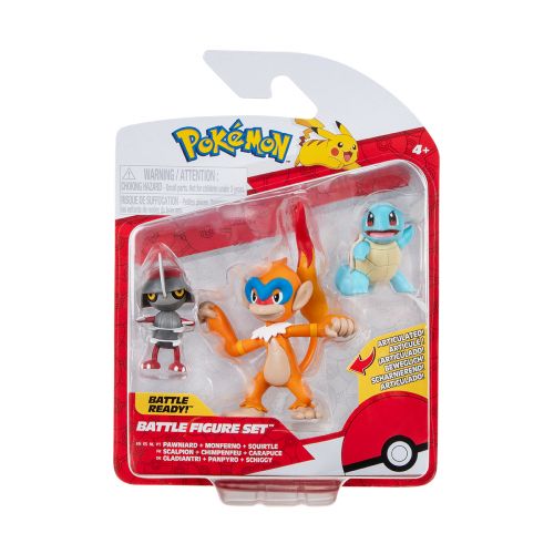 Набір ігрових фігурок Pokemon W18 - Поньярд, Сквіртл, Монферно  мініатюра фото 1