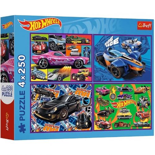 Пазли - 4в1 250 елм.  "Hot Wheels"  мініатюра фото 1
