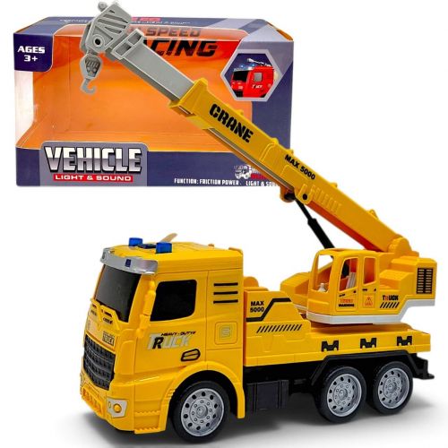 Машина інерційна озвучена, зі світлом, в коробці р. 21x8. 6x12. 5 см (КРАН)  мініатюра фото 1