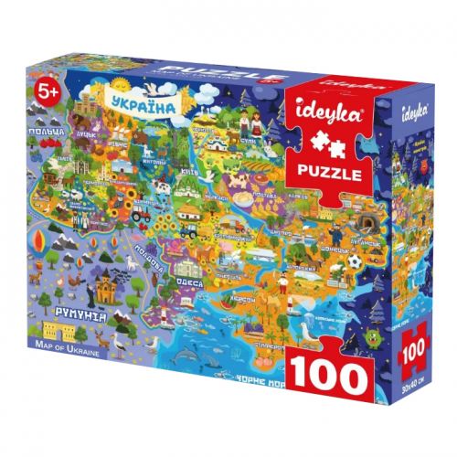 Гра-головоломка.  Пазл Мапа України, 100 елементів  мініатюра фото 1