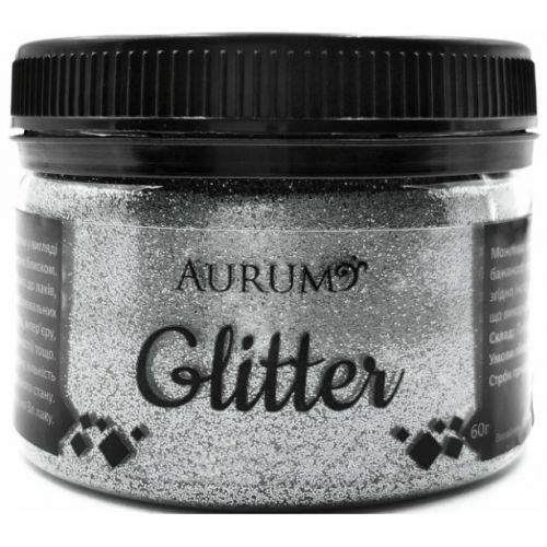 Декоративні блискітки Глітер Aurum Срібло 60 г  мініатюра фото 1
