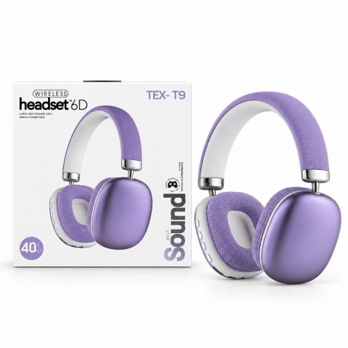 Наушники Bluetooth, встроенный аккумулятор 5.4V, разъем для TF карты, AUX разъем, в коробке, (ФИОЛЕТОВЫЙ) фото