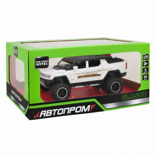 МАШИНА МЕТАЛЕВА "АВТОПРОМ" 1:24 HUMMER PICKUP TRUCK (БІЛИЙ) фото