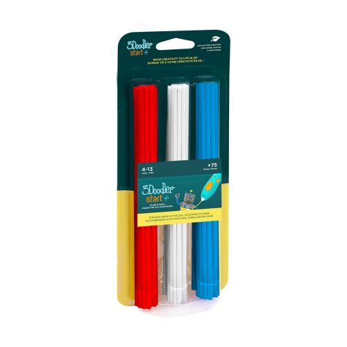 Набір стрижнів для 3D-ручки 3Doodler Start - Мікс (75 шт: червоний, білий, синій)  мініатюра фото 1