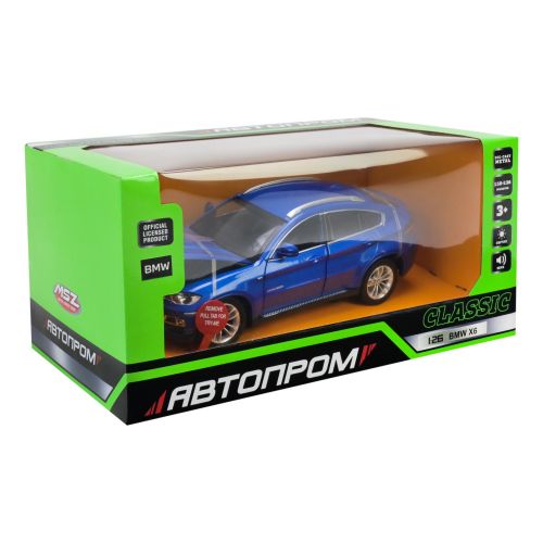 МАШИНА МЕТАЛЕВА "АВТОПРОМ" 1:24 BMW X6 (СИНІЙ)  мініатюра фото 1