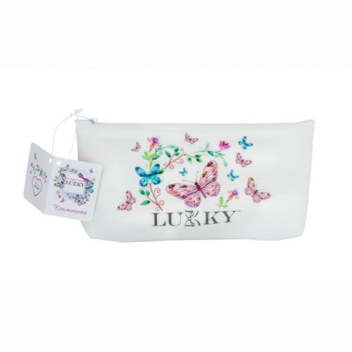 Косметичка на блискавці, матова біла, 20х10 см, марки «Lukky»  мініатюра фото 1
