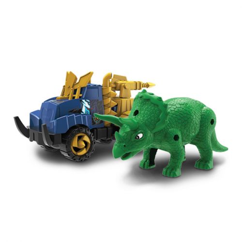 Ігровий набір – машинка та динозавр Triceratops green(15 x 6 x 10 см)  мініатюра фото 1