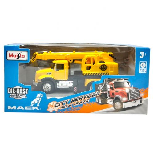 Машинка іграшкова "City Services- Mack Trucks:Кран" (ЖОВТИЙ)  мініатюра фото 1