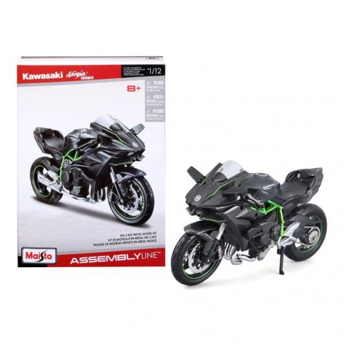 Збірна модель мотоцикла Kawasaki Ninja H2R, масштаб 1:12, сірий  мініатюра фото 1