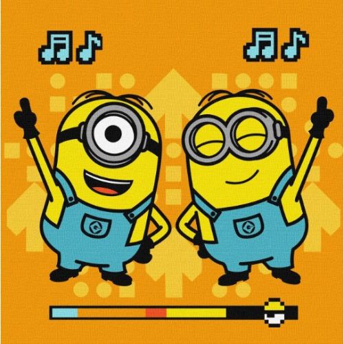 Картина по номерах для дітей UN "Minions: Танцювальна вечірка" 25х25см  мініатюра фото 1