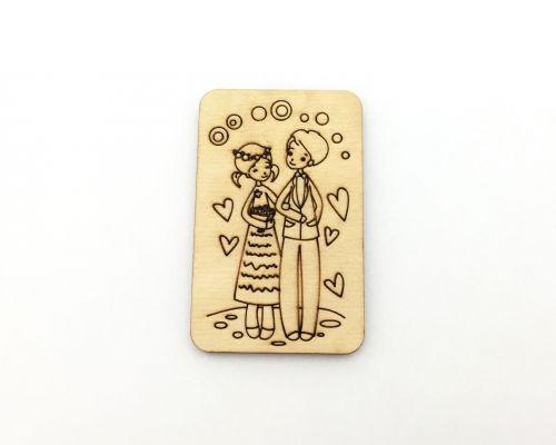 Дерев'яні магніти Романтика № 2  мініатюра фото 1