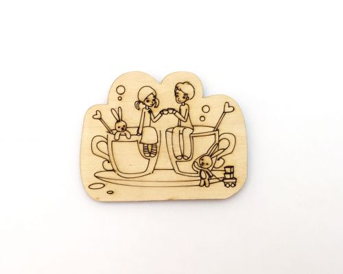 Дерев'яні магніти Романтика № 15  мініатюра фото 1