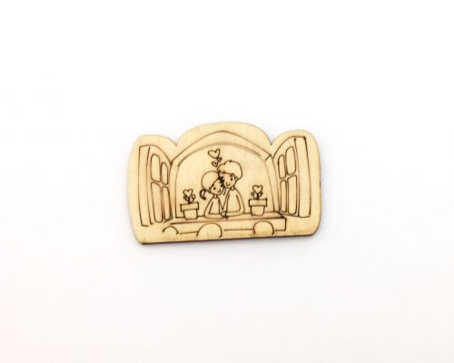 Дерев'яний магніт "Романтика №16"  мініатюра фото 1