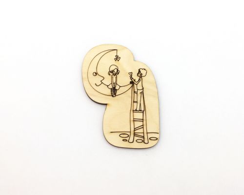 Дерев'яні магніти Романтика № 11  мініатюра фото 1