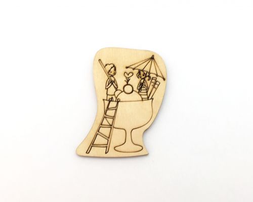 Дерев'яні магніти Романтика № 12  мініатюра фото 1