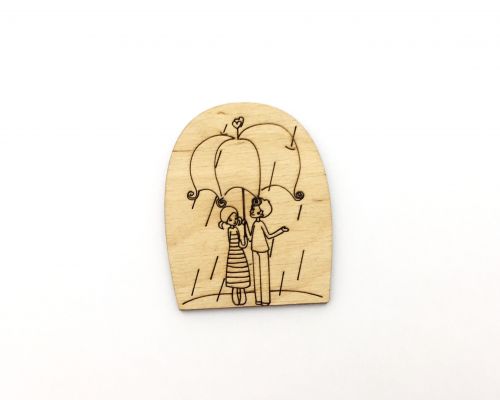 Дерев'яний магніт "Романтика №8"  мініатюра фото 1