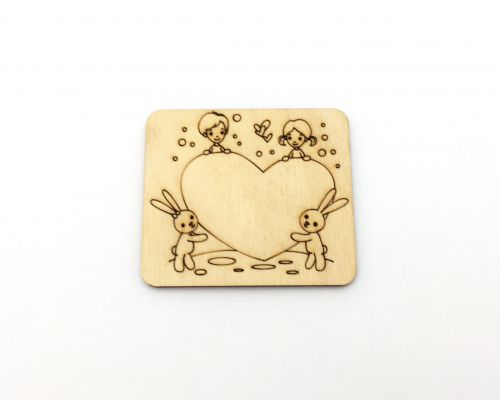 Дерев'яні магніти Романтика № 5  мініатюра фото 1