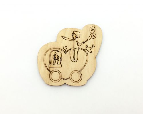 Дерев'яні магніти Романтика № 6  мініатюра фото 1