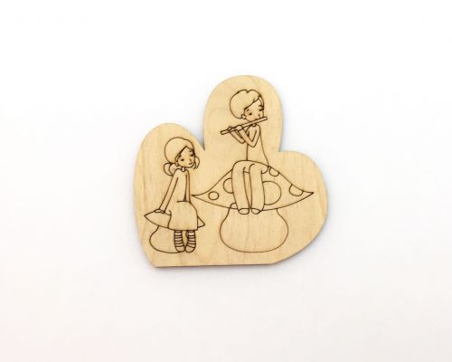 Дерев'яні магніти Романтика № 7  мініатюра фото 1