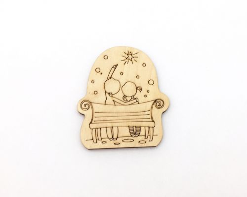 Дерев'яні магніти Романтика № 9  мініатюра фото 1