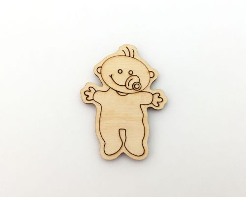 Дерев'яний магніт "Малюк з соскою №6"  мініатюра фото 1