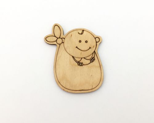 Дерев'яний магніт "Малюк в сумці"  мініатюра фото 1